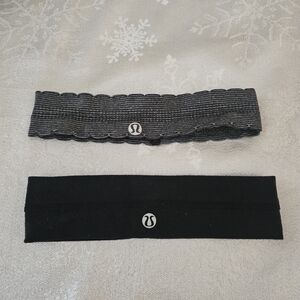 lululemon athletica Headbands  X 2 Black and Grey and Black